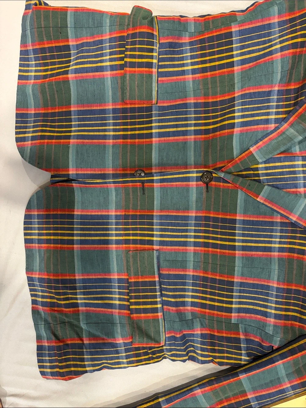 Jcrew Ludlow Men's Multicolor Plaid Linen Blazer - Classic Tailored Slim Style